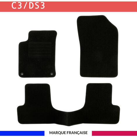 Tapis de voiture - Sur Mesure pour C3 / DS3  (2009 - 2019) - 3 pièces - Tapis de sol antidérapant pour automobile