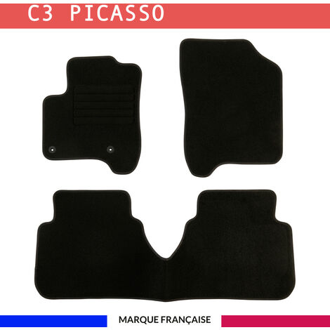 Tapis de voiture - Sur Mesure pour C3 PICASSO (2009 - 2016) - 3 pièces - Tapis de sol antidérapant pour automobile