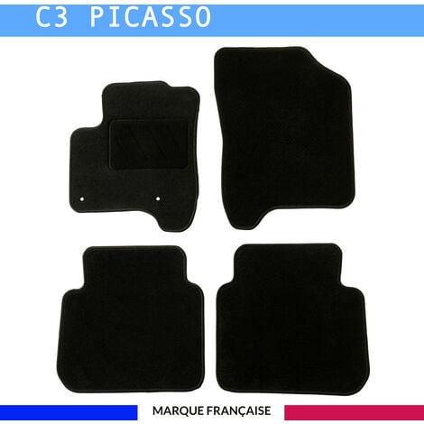 AUTOSWEET Tapis de voiture - Sur Mesure pour C3 PICASSO (2009 - 2016) - 4 pièces - Tapis de sol antidérapant pour automobile