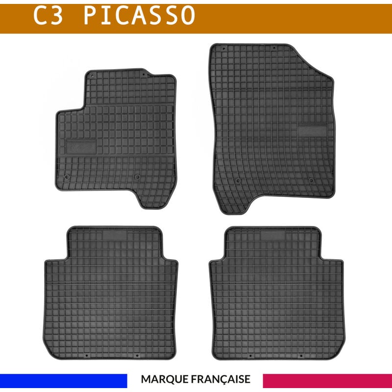 Tapis de voiture - Sur Mesure pour C3 picasso (2009 - 2016) - 4 pièces - Tapis de sol antidérapant pour automobile - Souple