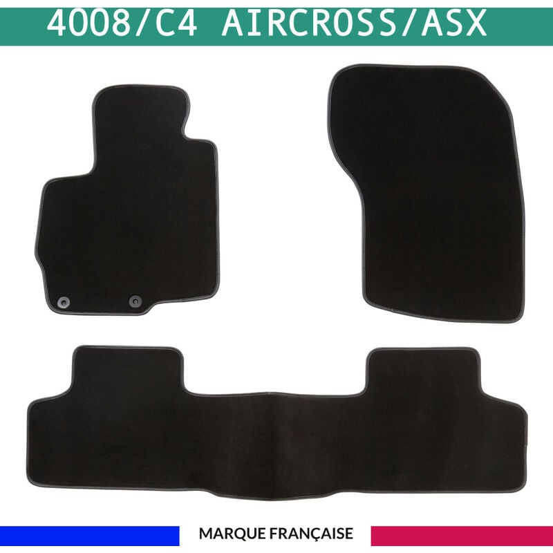 Tapis de voiture - Sur Mesure pour C4 Aircross / 4008 / asx (dès 2012) - 3 pièces - Tapis de sol antidérapant pour automobile