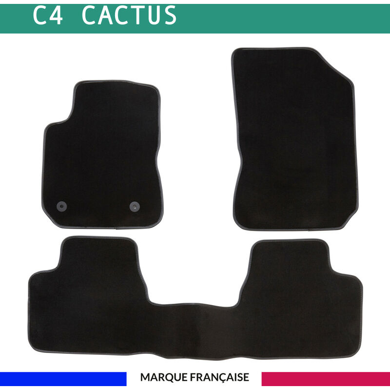 Tapis de voiture - Sur Mesure pour C4 CACTUS (dès 2014) - 3 pièces - Tapis de sol antidérapant pour automobile