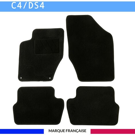 AUTOSWEET Tapis de voiture - Sur Mesure pour C4 / DS4 (2009 - 2020) - 4 pièces - Tapis de sol antidérapant pour automobile