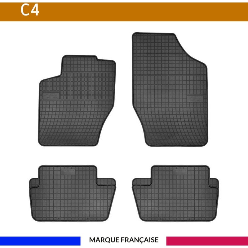Autosweet - Tapis de voiture - Sur Mesure pour C4 / DS4 (2009 - 2020) - 4 pièces - Tapis de sol antidérapant pour automobile - Souple