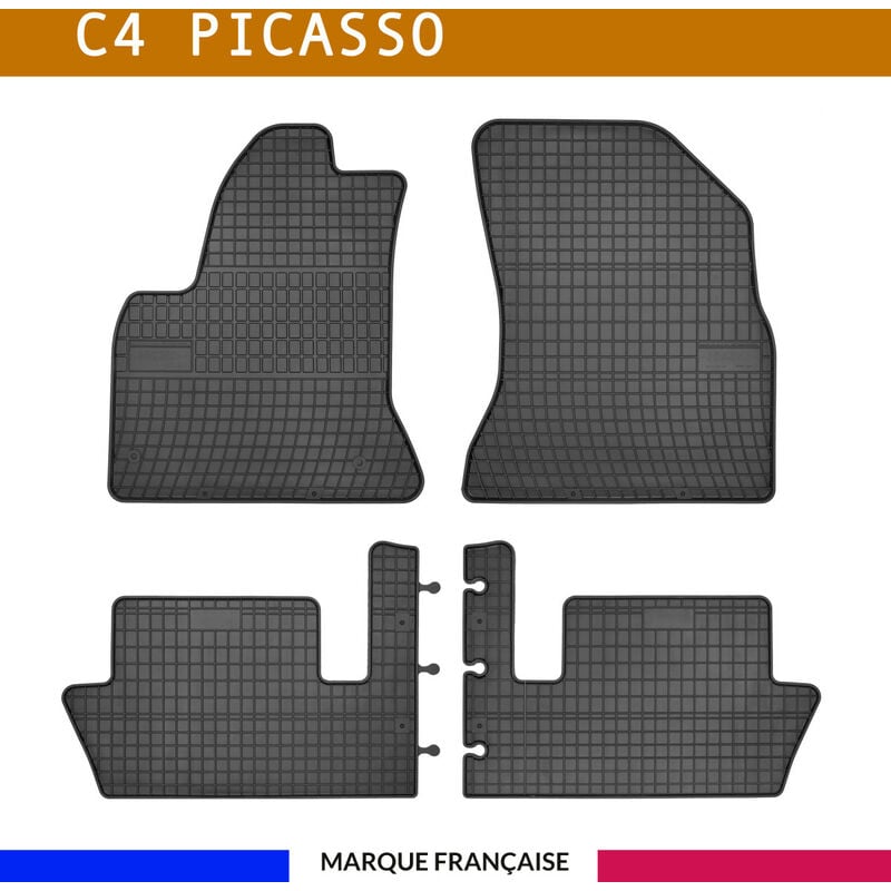 Tapis de voiture - Sur Mesure pour C4 PICASSO (2006 - 2013) - 4 pièces - Tapis de sol antidérapant pour automobile - Souple