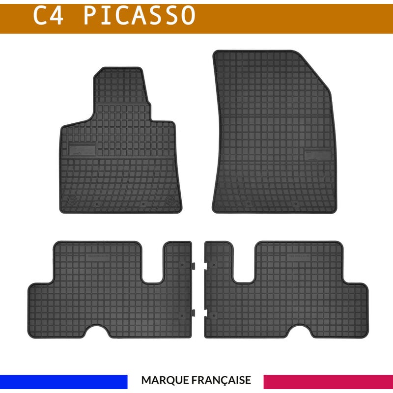 Tapis de voiture - Sur Mesure pour C4 PICASSO / C4 SPACETOURER (dès 2013) - 4 pièces - Tapis de sol auto antidérapant - Souple