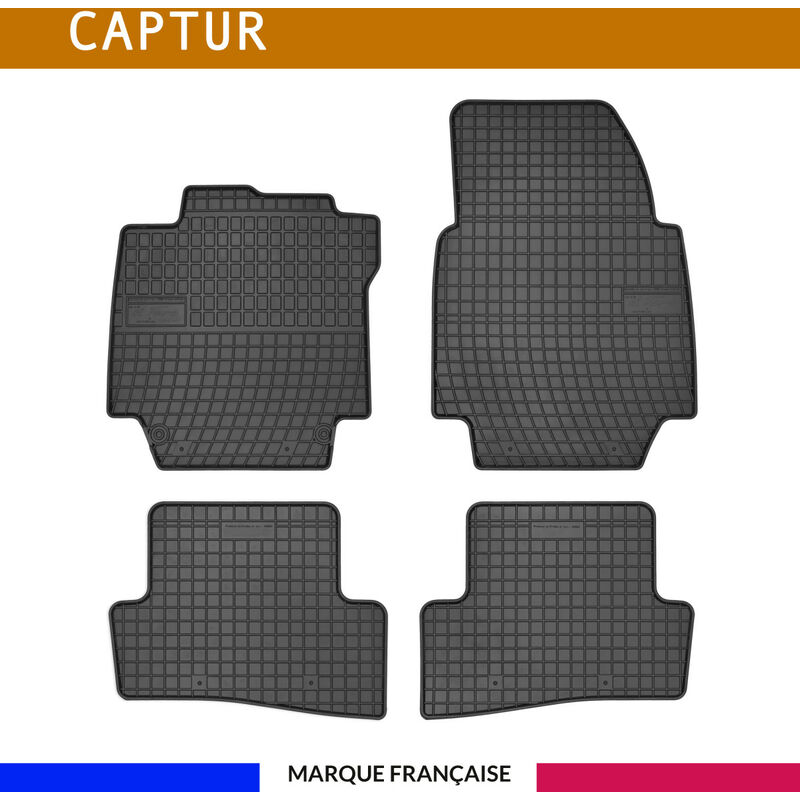 Tapis de voiture - Sur Mesure pour captur (2013 - 2019) - 4 pièces - Tapis de sol antidérapant pour automobile - Souple