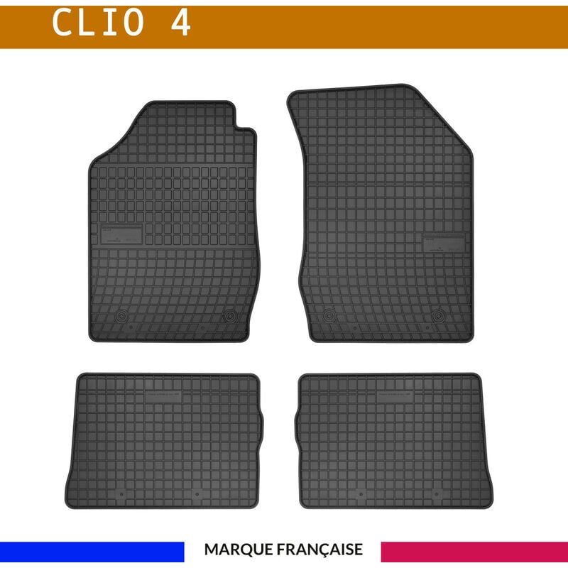 Tapis de voiture - Sur Mesure pour clio 4 (2012 - 2019) - 4 pièces - Tapis de sol antidérapant pour automobile - Souple