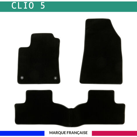 Tapis de voiture - Sur Mesure pour CLIO 5 (dès 2019) - 3 pièces - Tapis de sol antidérapant pour automobile