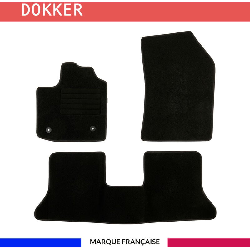 Tapis de voiture - Sur Mesure pour dokker (dès 2012) - 3 pièces - Tapis de sol antidérapant pour automobile