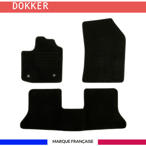 Tapis de voiture - Sur Mesure pour DOKKER (dès 2012) - 3 pièces - Tapis de sol antidérapant pour automobile