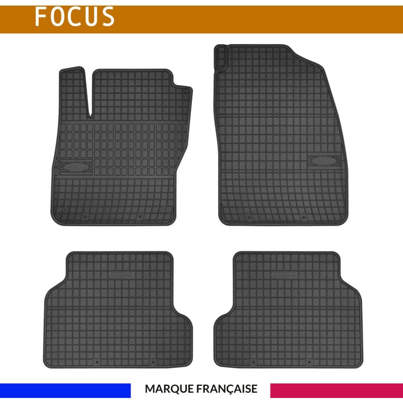 Autosweet - Tapis de voiture - Sur Mesure pour focus (2004 - 2011) - 4 pièces - Tapis de sol antidérapant pour automobile - Souple