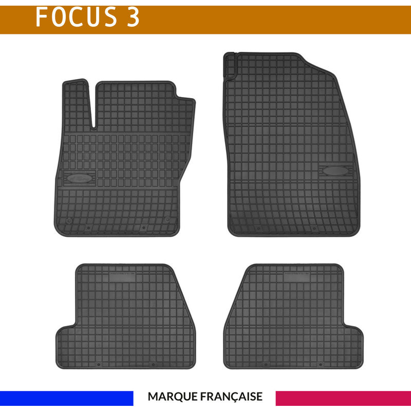 Autosweet - Tapis de voiture - Sur Mesure pour focus (2011 - 2012) - 4 pièces - Tapis de sol antidérapant pour automobile - Souple