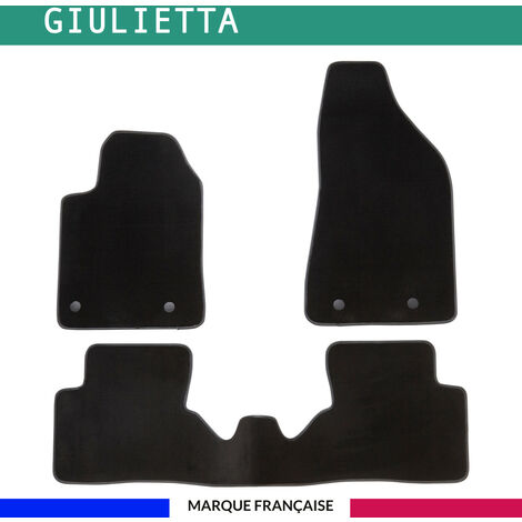 Tapis de voiture - Sur Mesure pour GIULIETTA (dès 2010) - 3 pièces - Tapis de sol antidérapant pour automobile