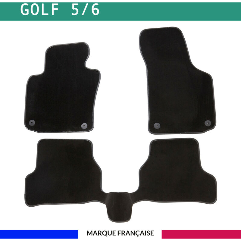 Tapis de voiture - Sur Mesure pour golf 5/6 (2003 - 2012) - 3 pièces - Tapis de sol antidérapant pour automobile