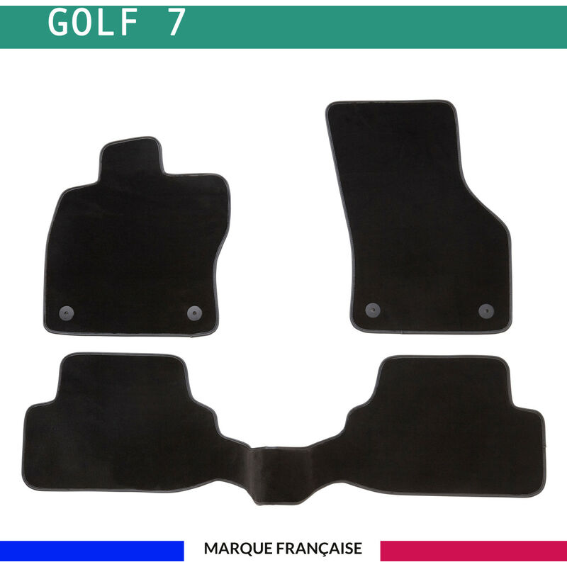 Tapis de voiture - Sur Mesure pour golf 7 (dès 2012) - 3 pièces - Tapis de sol antidérapant pour automobile