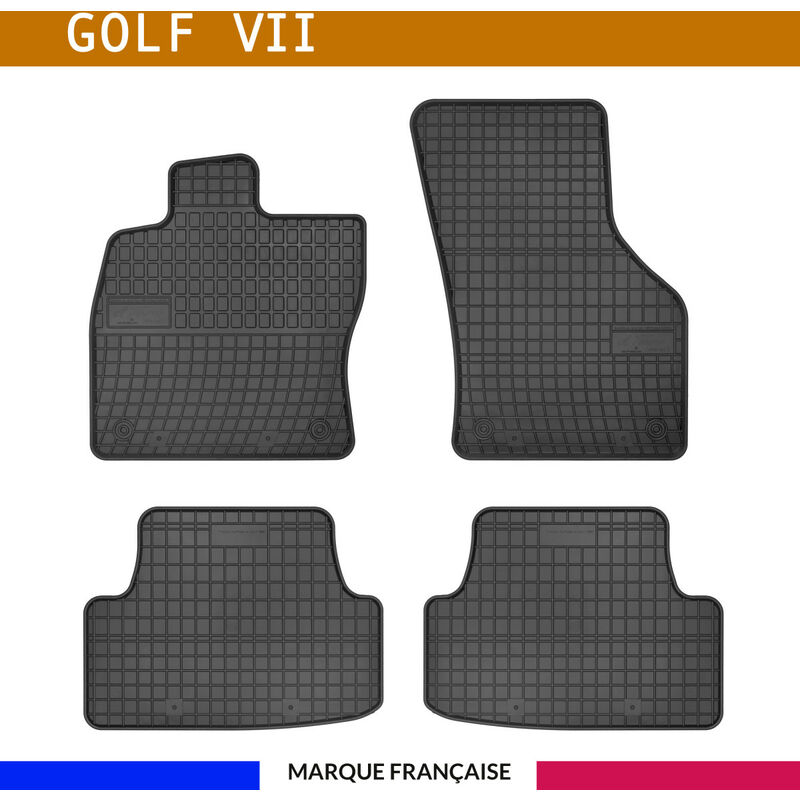 Tapis de voiture - Sur Mesure pour golf 7 (dès 2012) - 4 pièces - Tapis de sol antidérapant pour automobile - Souple