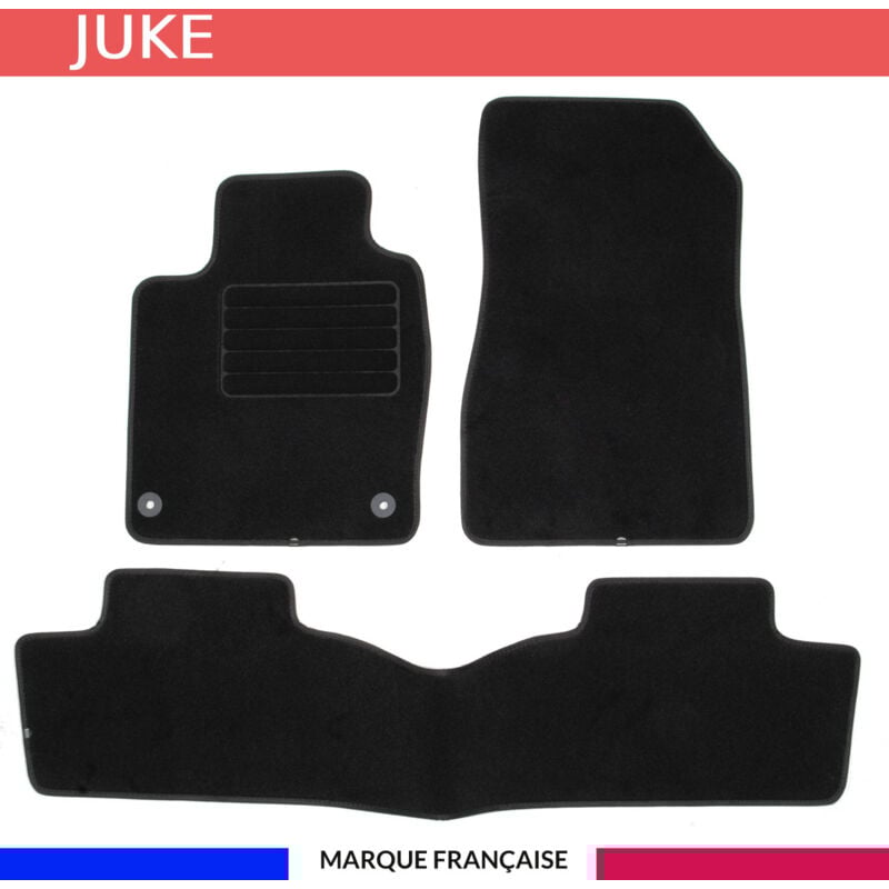 Tapis de voiture - Sur Mesure pour juke (dès 08/2019) - 3 pièces - Tapis de sol antidérapant pour automobile