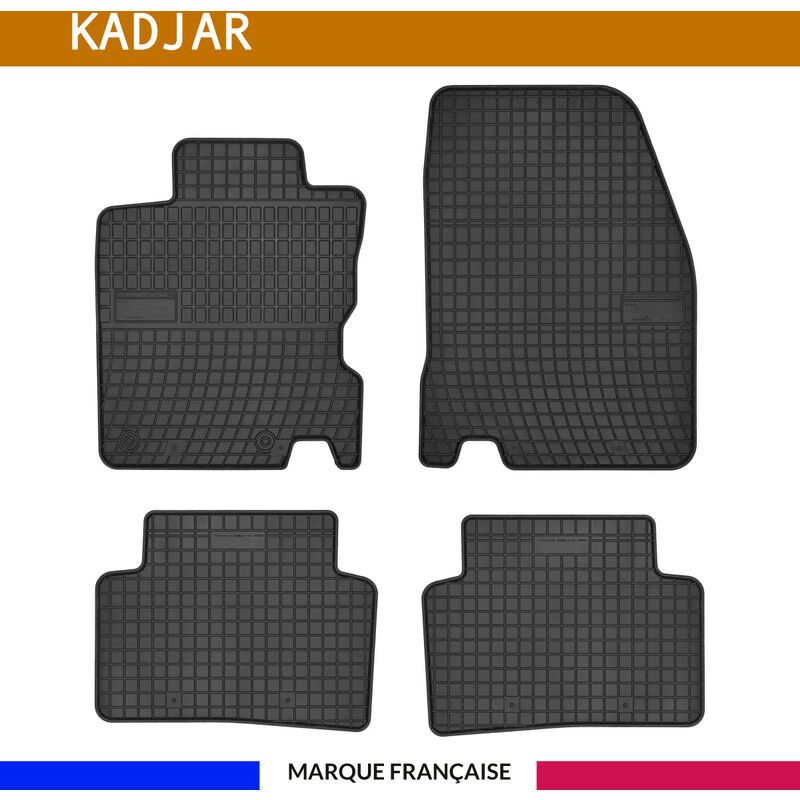 Tapis de voiture - Sur Mesure pour kadjar (dès 2015) - 4 pièces - Tapis de sol antidérapant pour automobile - Souple