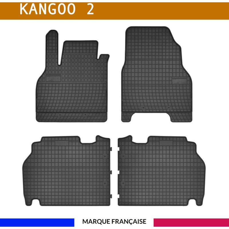Tapis de voiture - Sur Mesure pour KANGOO 2 (2008 - 2020) - 4 pièces - Tapis de sol antidérapant pour automobile - Souple