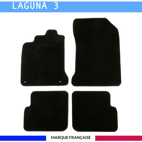Tapis de voiture - Sur Mesure pour LAGUNA 3 (2007 - 2015) - 4 pièces - Tapis de sol antidérapant pour automobile