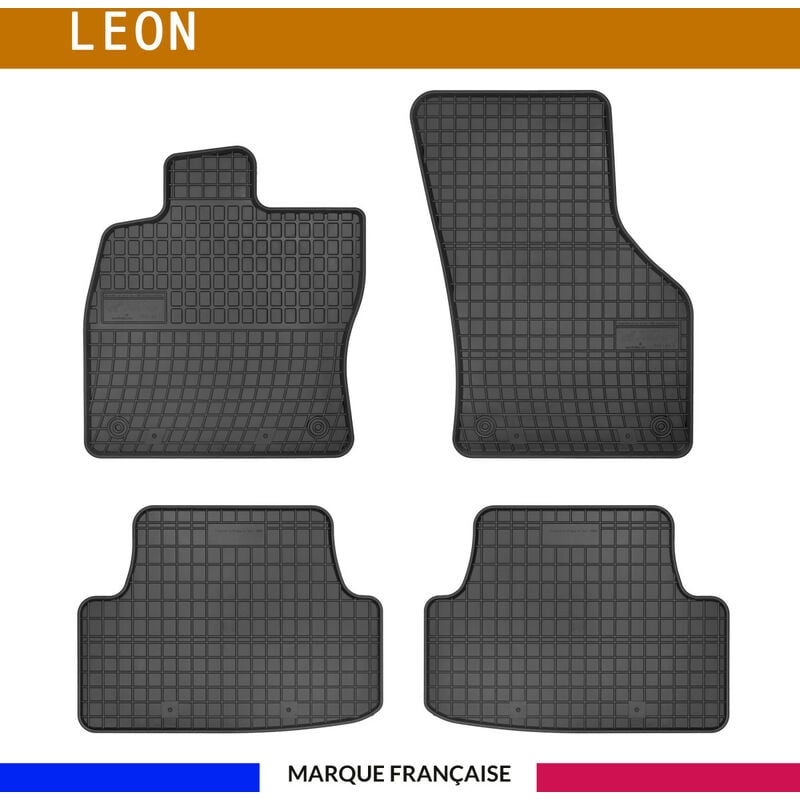Autosweet - Tapis de voiture - Sur Mesure pour leon (2012 - 2019) - 4 pièces - Tapis de sol antidérapant pour automobile - Souple
