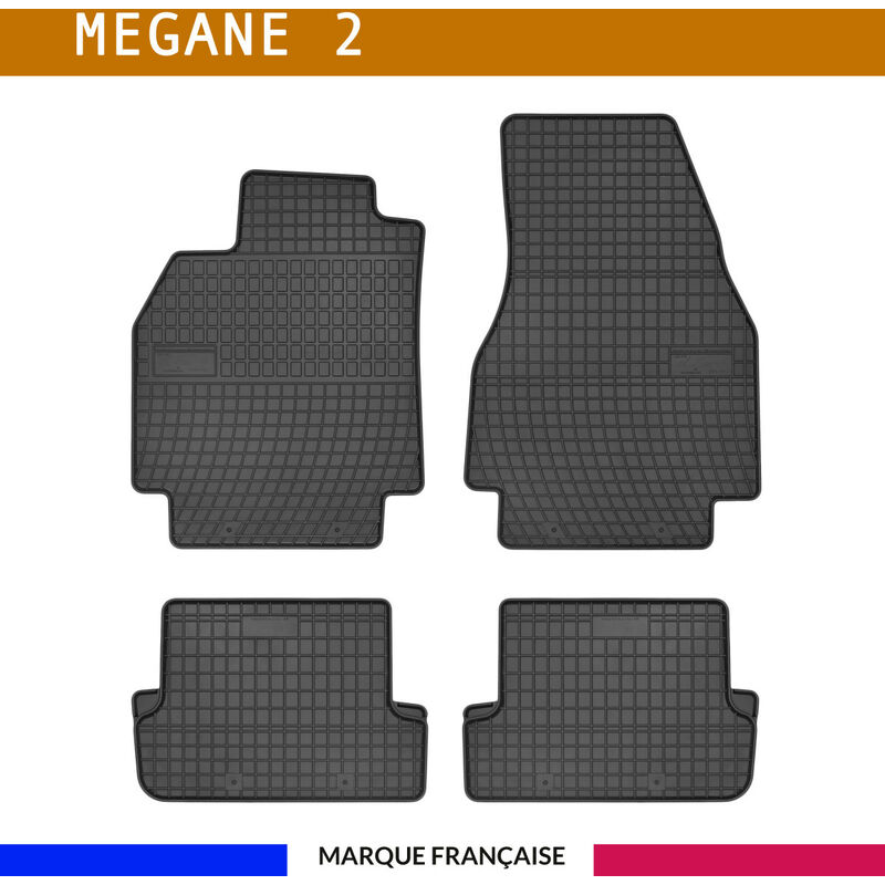 Autosweet - Tapis de voiture - Sur Mesure pour megane 2 (2002 - 2011) - 4 pièces - Tapis de sol antidérapant pour automobile - Souple