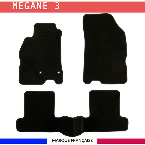 Tapis de voiture - Sur Mesure pour MEGANE 3 (2008 - 2016) - 3 pièces - Tapis de sol antidérapant pour automobile
