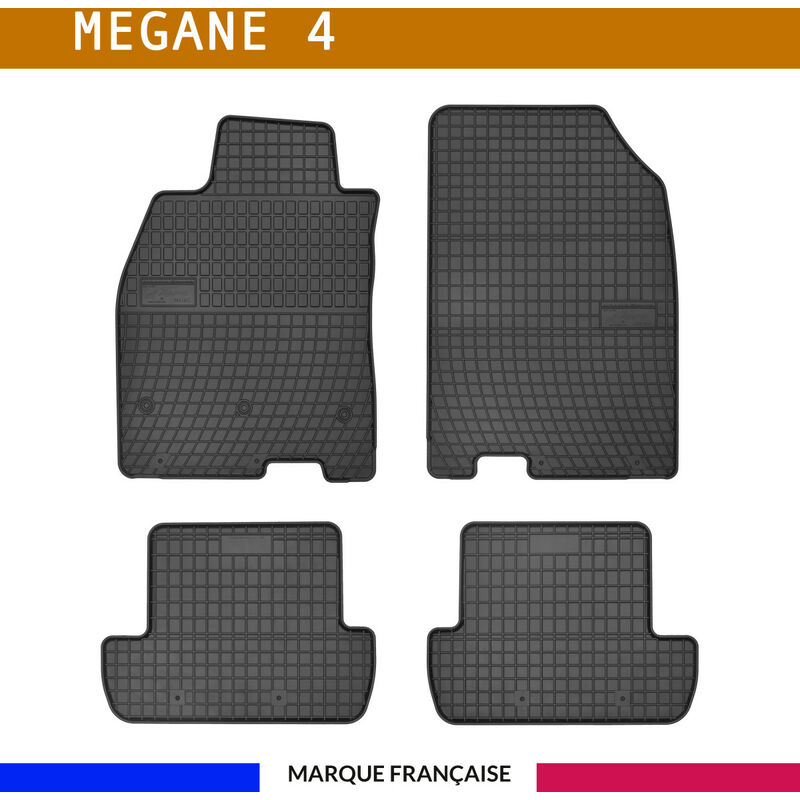 Autosweet - Tapis de voiture - Sur Mesure pour megane 4 (dès 2015) - 4 pièces - Tapis de sol antidérapant pour automobile - Souple
