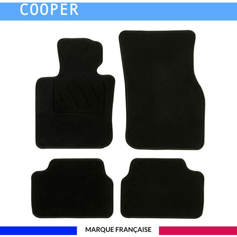 Tapis de voiture sur mesure pour MINI ONE et MINI COOPER F56 3 portes – 4 pièces – Système antidérapant AUTOGRIP® – Clips de fixation d'origine