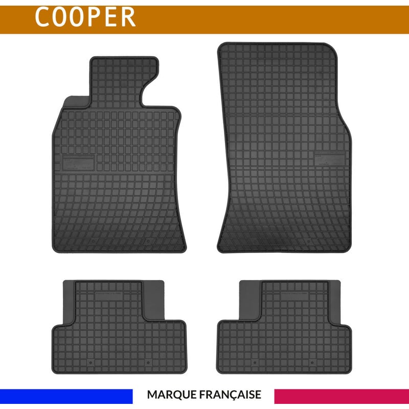 Autosweet - Tapis de voiture - Sur Mesure pour mini one et mini cooper R56 (2006 - 2013) - 4 pièces - Tapis de sol auto antidérapant - Souple