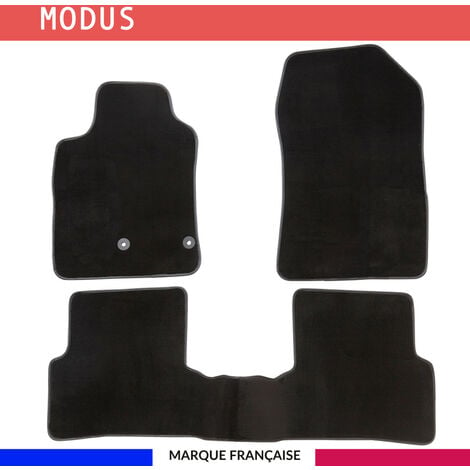 AUTOSWEET Tapis de voiture - Sur Mesure pour MODUS (2004 - 2012) - 3 pièces - Tapis de sol antidérapant pour automobile