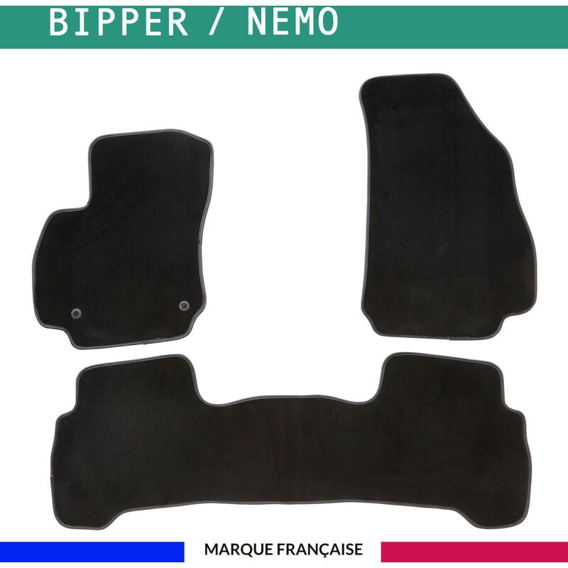 Tapis de voiture - Sur Mesure pour nemo / bipper (dès 2008) - 3 pièces - Tapis de sol antidérapant pour automobile