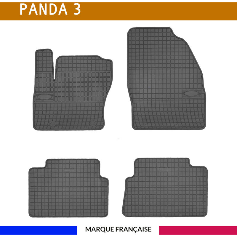 Autosweet - Tapis de voiture - Sur Mesure pour panda (2012 - 2020) - 4 pièces - Tapis de sol antidérapant pour automobile - Souple
