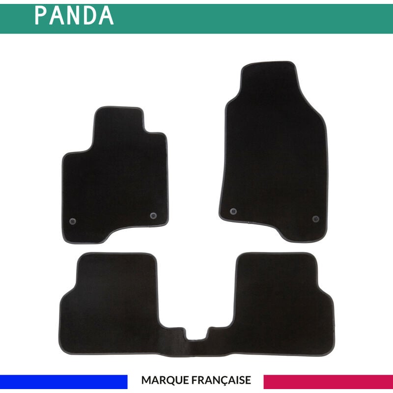 Tapis de voiture - Sur Mesure pour panda (dès 2012) - 3 pièces - Tapis de sol antidérapant pour automobile