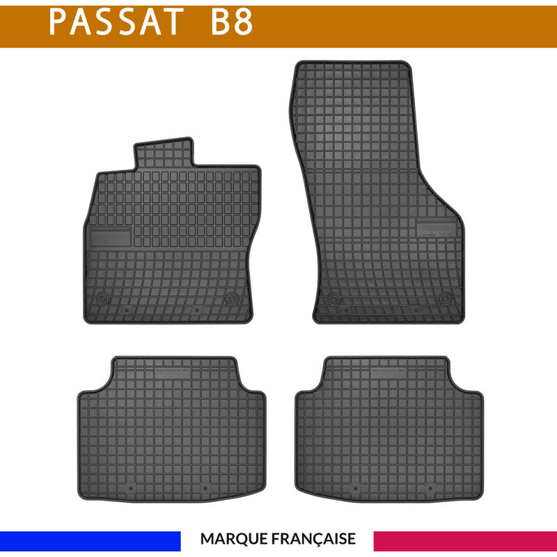 Autosweet - Tapis de voiture - Sur Mesure pour passat (2014 - 2020) - 4 pièces - Tapis de sol antidérapant pour automobile - Souple