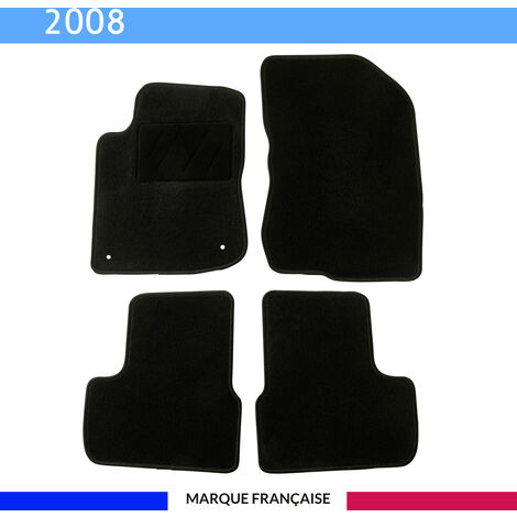Tapis de voiture sur mesure pour Peugeot 2008 (2013-2019) – Lot de 4 pièces – Antidérapant AUTOGRIP® – Installation facile avec clips