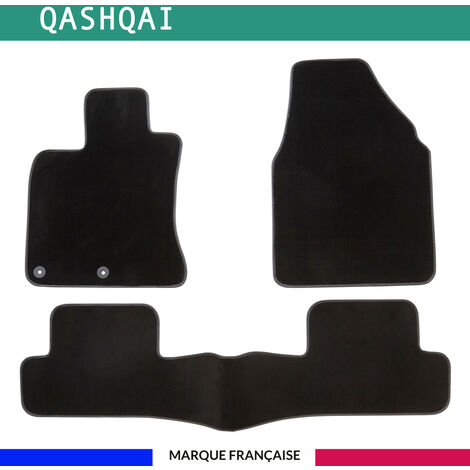 Tapis de voiture - Sur Mesure pour QASHQAÏ (2007 - 2013) - 3 pièces - Tapis de sol antidérapant pour automobile