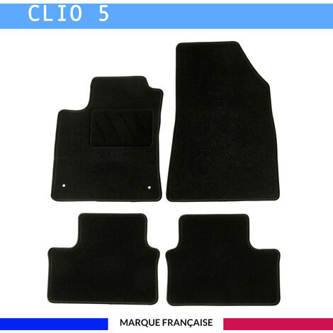 Tapis de voiture sur mesure pour Renault Clio 5 (dès 2019) – Lot de 4 pièces – Antidérapant avec renfort talon – Installation facile