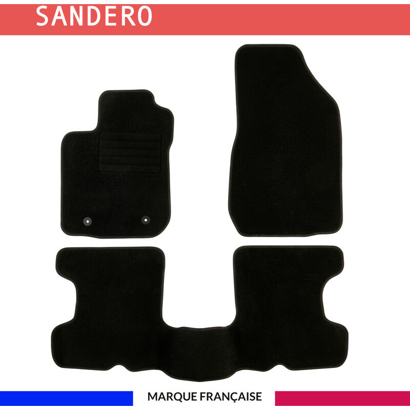 Tapis de voiture - Sur Mesure pour sandero (2013 - 2017) - 3 pièces - Tapis de sol antidérapant pour automobile
