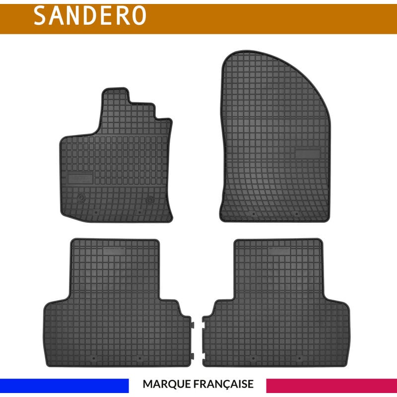 Tapis de voiture - Sur Mesure pour sandero (2013 - 2017) - 4 pièces - Tapis de sol antidérapant pour automobile - Souple
