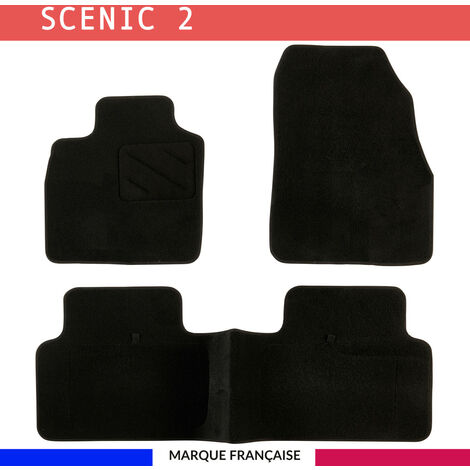 Tapis de voiture - Sur Mesure pour SCENIC 2 (2003 - 2009) - 3 pièces - Tapis de sol antidérapant pour automobile