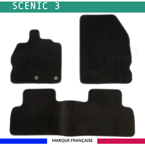 Tapis de voiture - Sur Mesure pour SCENIC 3 (2009 - 2016) - 3 pièces - Tapis de sol antidérapant pour automobile