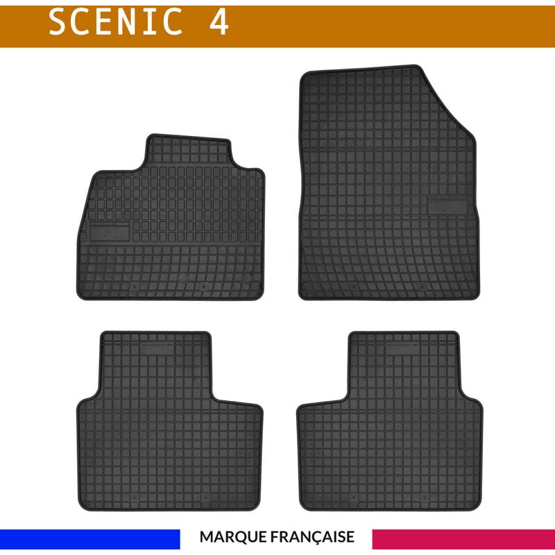 Tapis de voiture - Sur Mesure pour scenic 4 (2016 - 2020) - 4 pièces - Tapis de sol antidérapant pour automobile - Souple