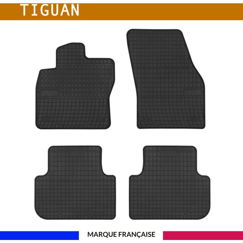 Autosweet - Tapis de voiture - Sur Mesure pour tiguan (2016-2020) - 4 pièces - Tapis de sol antidérapant pour automobile - Souple
