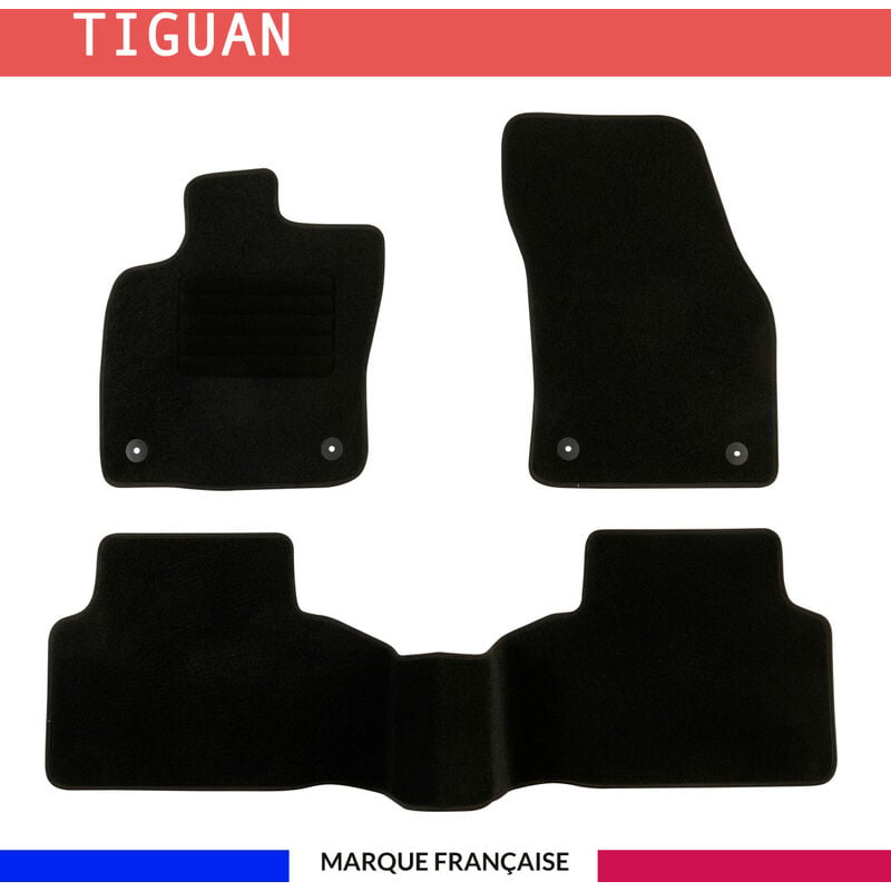 Tapis de voiture - Sur Mesure pour tiguan (dès 2016) - 3 pièces - Tapis de sol antidérapant pour automobile