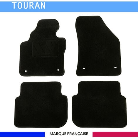 AUTOSWEET Tapis de voiture - Sur Mesure pour TOURAN (2003 - 2015) - 4 pièces - Tapis de sol antidérapant pour automobile