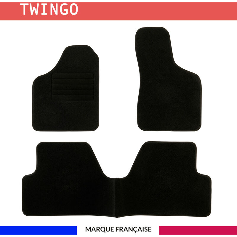 Tapis de voiture - Sur Mesure pour twingo (1993 - 2007) - 3 pièces - Tapis de sol antidérapant pour automobile