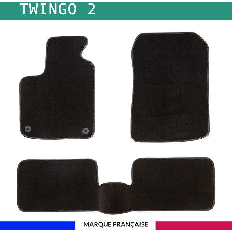 Tapis de voiture - Sur Mesure pour twingo 2 (2007 - 2014) - 3 pièces - Tapis de sol antidérapant pour automobile