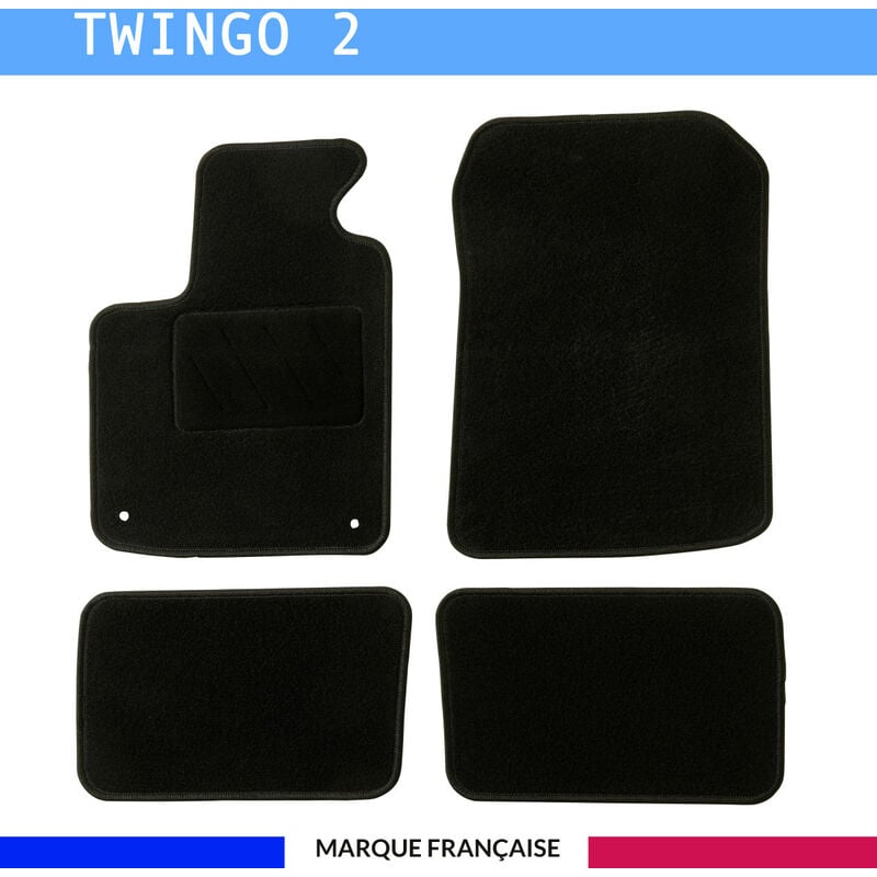 Tapis de voiture - Sur Mesure pour twingo 2 (2007 - 2014) - 4 pièces - Tapis de sol antidérapant pour automobile